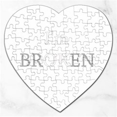 I Am Ok - Broken Jigsaw Puzzle (heart) by Valentinaart