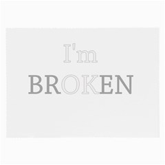 I Am Ok - Broken Large Glasses Cloth (2-side) by Valentinaart