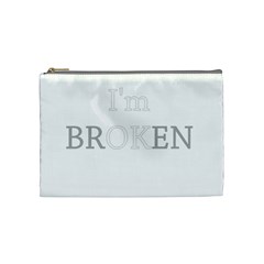 I Am Ok - Broken Cosmetic Bag (medium)  by Valentinaart