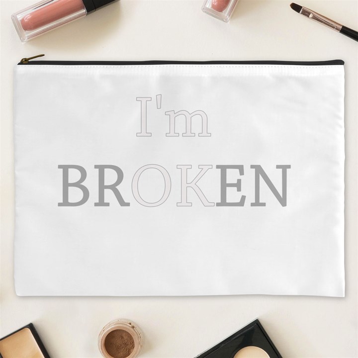 I am OK - Broken Cosmetic Bag (XXXL) 