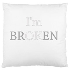 I Am Ok - Broken Large Cushion Case (two Sides) by Valentinaart