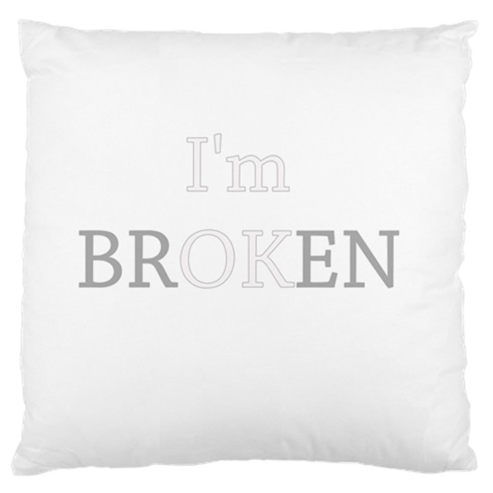 I am OK - Broken Large Flano Cushion Case (Two Sides)