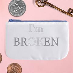 I Am Ok - Broken Large Coin Purse by Valentinaart