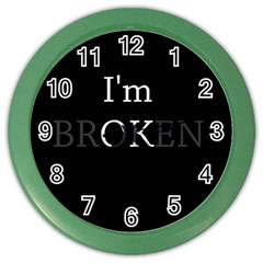 I Am Ok - Broken Color Wall Clocks by Valentinaart