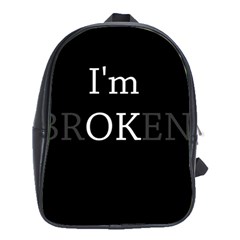 I Am Ok - Broken School Bag (xl) by Valentinaart