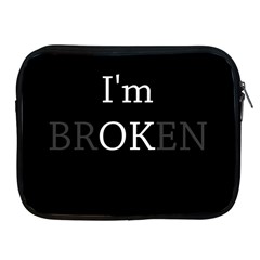 I Am Ok - Broken Apple Ipad 2/3/4 Zipper Cases by Valentinaart