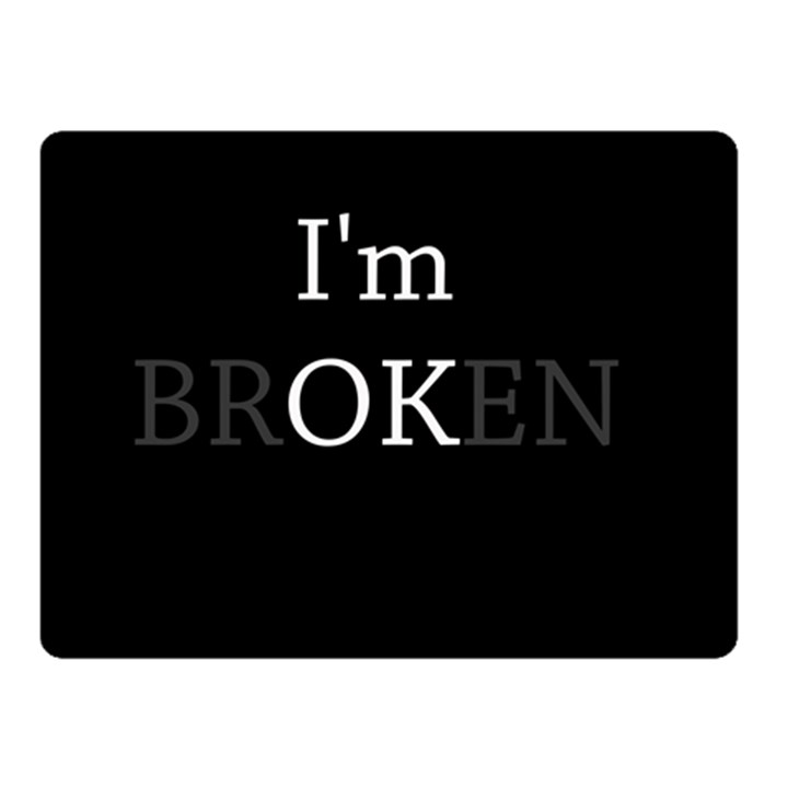 I am OK - Broken Double Sided Fleece Blanket (Small) 