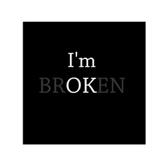 I Am Ok - Broken Small Satin Scarf (square) by Valentinaart