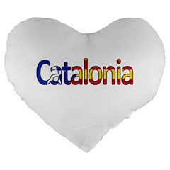 Catalonia Large 19  Premium Flano Heart Shape Cushions by Valentinaart