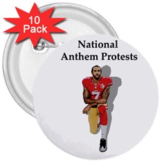 National Anthem Protest 3  Buttons (10 Pack)  by Valentinaart