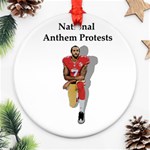 National Anthem Protest Round Ornament (Two Sides) Front