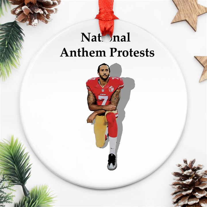 National Anthem Protest Round Ornament (Two Sides)