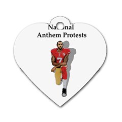 National Anthem Protest Dog Tag Heart (one Side) by Valentinaart