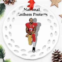 National Anthem Protest Round Filigree Ornament (two Sides) by Valentinaart