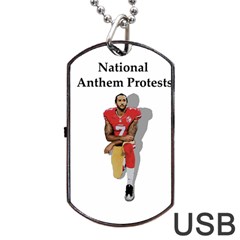 National Anthem Protest Dog Tag Usb Flash (one Side) by Valentinaart