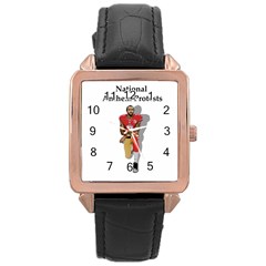 National Anthem Protest Rose Gold Leather Watch  by Valentinaart