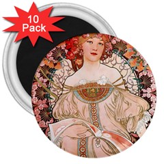 Alfons Mucha   F  Champenois Imprimeur ¨|diteur 3  Magnets (10 Pack)  by NouveauDesign