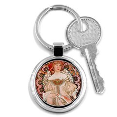 Alfons Mucha   F  Champenois Imprimeur ¨|diteur Key Chains (round)  by NouveauDesign