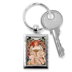 Alfons Mucha   F  Champenois Imprimeur ¨|diteur Key Chains (rectangle)  by NouveauDesign