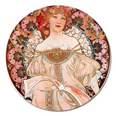 Alfons Mucha   F  Champenois Imprimeur ¨|diteur Magnet 5  (round) by NouveauDesign