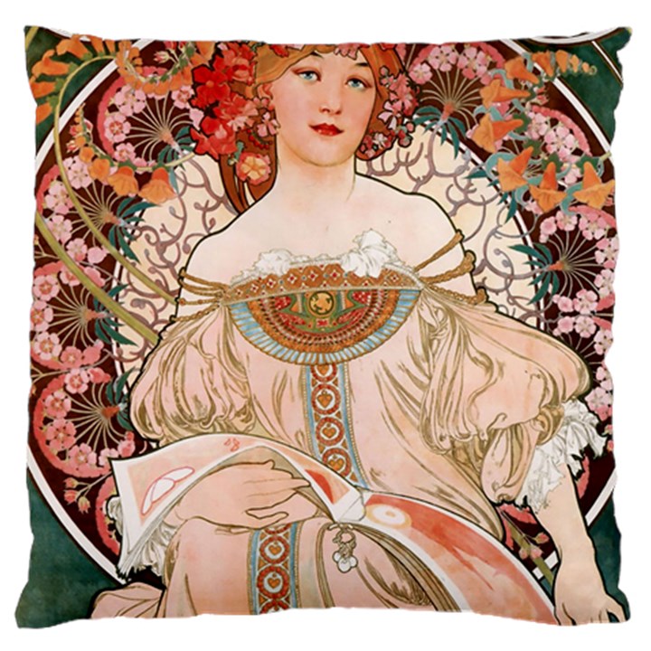 Alfons Mucha   F  Champenois Imprimeur ¨|diteur Large Cushion Case (One Side)