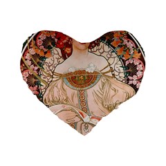 Alfons Mucha   F  Champenois Imprimeur ¨|diteur Standard 16  Premium Heart Shape Cushions by NouveauDesign