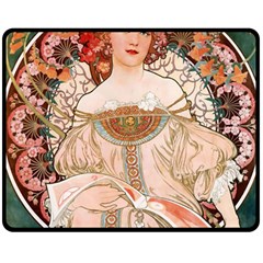 Alfons Mucha   F  Champenois Imprimeur ¨|diteur Double Sided Fleece Blanket (medium)  by NouveauDesign