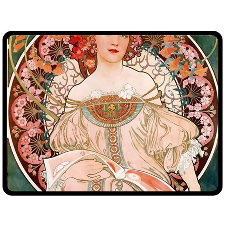 Alfons Mucha   F  Champenois Imprimeur ¨|diteur Double Sided Fleece Blanket (Large) 