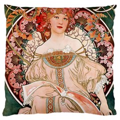 Alfons Mucha   F  Champenois Imprimeur ¨|diteur Large Flano Cushion Case (one Side) by NouveauDesign