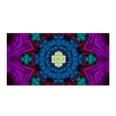 Sunshine Mandala And Fantasy Snow Floral Satin Wrap by pepitasart