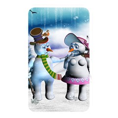 Funny, Cute Snowman And Snow Women In A Winter Landscape Memory Card Reader by FantasyWorld7