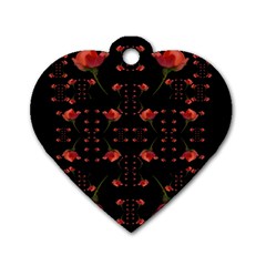 Roses From The Fantasy Garden Dog Tag Heart (one Side) by pepitasart