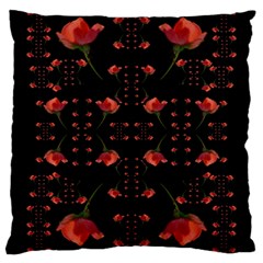 Roses From The Fantasy Garden Large Cushion Case (one Side) by pepitasart