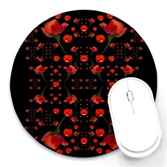 Pumkins And Roses From The Fantasy Garden Round Mousepads by pepitasart