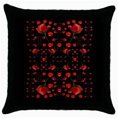 Pumkins And Roses From The Fantasy Garden Throw Pillow Case (Black)