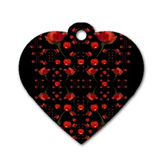 Pumkins And Roses From The Fantasy Garden Dog Tag Heart (one Side) by pepitasart