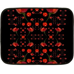 Pumkins And Roses From The Fantasy Garden Double Sided Fleece Blanket (mini)  by pepitasart