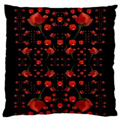 Pumkins And Roses From The Fantasy Garden Large Flano Cushion Case (One Side)