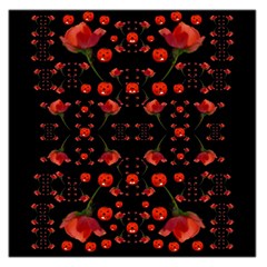 Pumkins And Roses From The Fantasy Garden Large Satin Scarf (square) by pepitasart