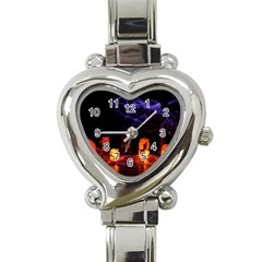 Awaiting Halloween Night Heart Italian Charm Watch by gothicandhalloweenstore