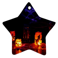 Awaiting Halloween Night Star Ornament (two Sides)