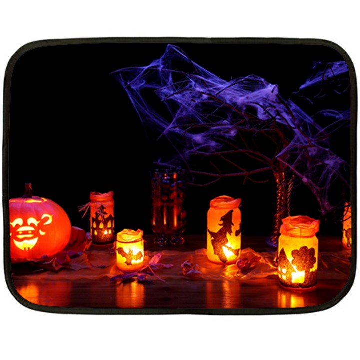 Awaiting Halloween Night Double Sided Fleece Blanket (Mini) 