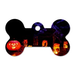 Awaiting Halloween Night Dog Tag Bone (two Sides)