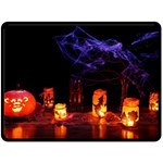 Awaiting Halloween Night Double Sided Fleece Blanket (Large)  80 x60  Blanket Front