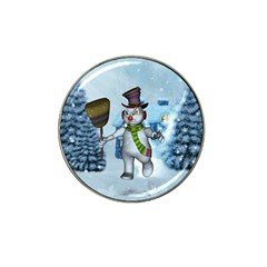 Funny Grimly Snowman In A Winter Landscape Hat Clip Ball Marker (4 Pack) by FantasyWorld7