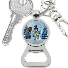 Funny Grimly Snowman In A Winter Landscape Bottle Opener Key Chains by FantasyWorld7