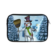 Funny Grimly Snowman In A Winter Landscape Apple Ipad Mini Zipper Cases by FantasyWorld7