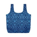 art nouveau teal Full Print Recycle Bags (M)  Front