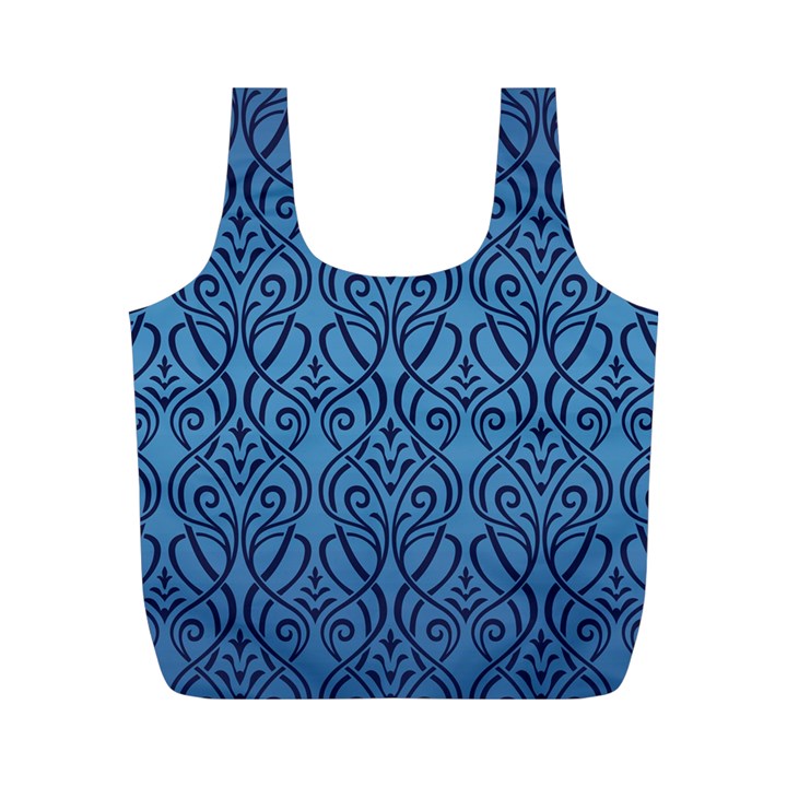 art nouveau teal Full Print Recycle Bags (M) 