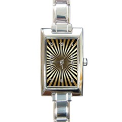 Art Deco Goldblack Rectangle Italian Charm Watch by NouveauDesign